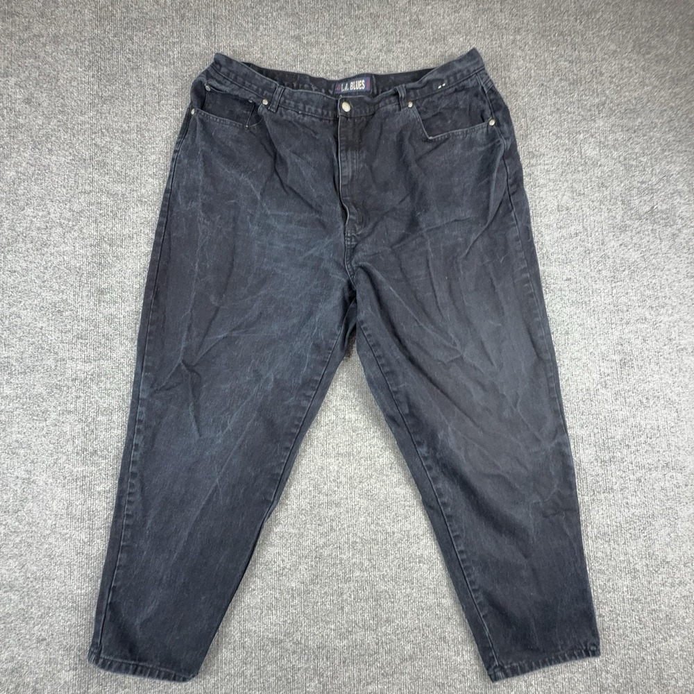 Vintage L.A. Blues Jeans Womens 28 Charcoal Wash High Rise Relaxed Tapered Denim